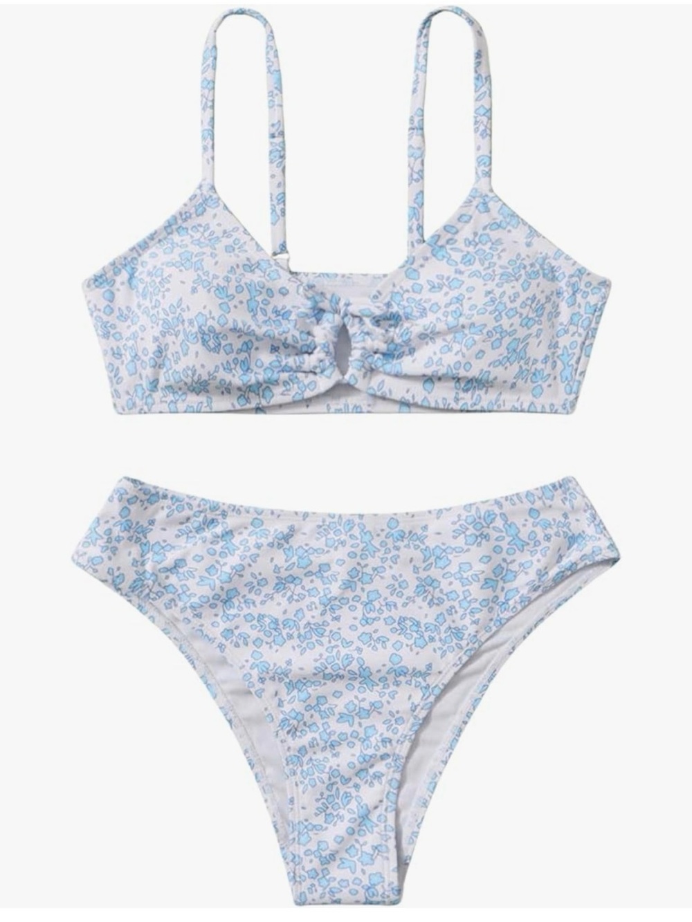 Amazon Girls' Light Blue Floral Bikini Set